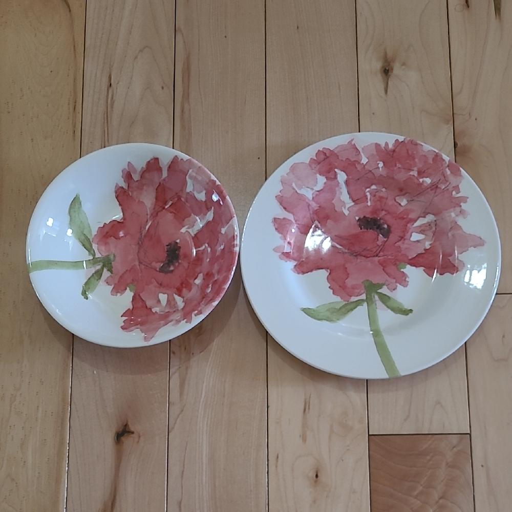 Royal Stafford Red Poppy Salad Plate and Bowl